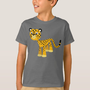 T-shirt heureux mignon d'enfants de guépard de