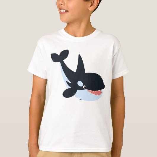 T-shirt heureux mignon d'enfants d'épaulard de (Devant)