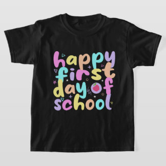 T-shirt heureux premier jour de l'école chemise retro