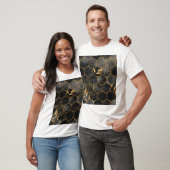 T-shirt Hexagon de marbre, Texture Feuille d'or. (Unisexe)