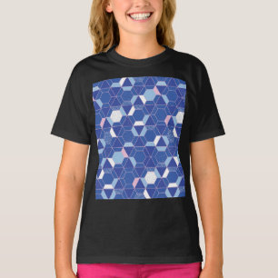 T-shirt Hexagons, triangles : motif abstrait géométrique.
