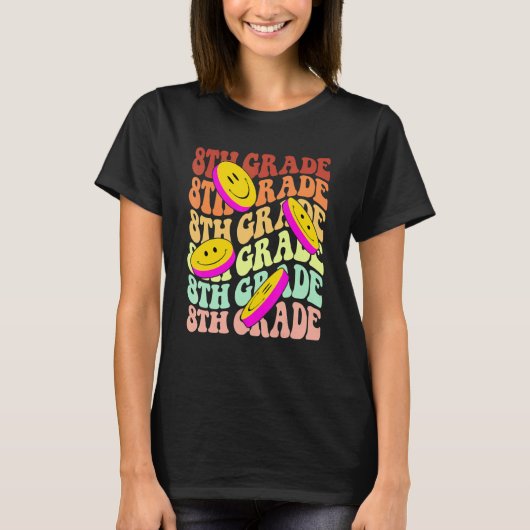 T-shirt hey 8th eighth grade teacher Back To School Retro (Devant)