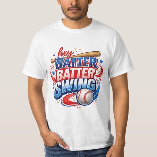 T-shirt Hey Batter Batter Swing Baseball (Devant)