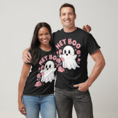 T-shirt Hey Boo Cute Ghost Funny Halloween Filles Femmes E (Unisexe)
