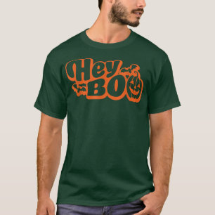T-shirt Hey Boo Funny Mignonne Halloween Ghost Citrouille 