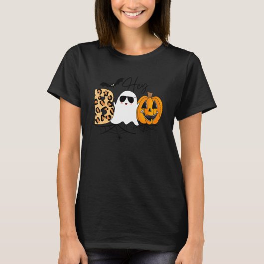 T-shirt Hey Boo Ghost Jack O' Lantern Garys Enfants Hallow (Devant)