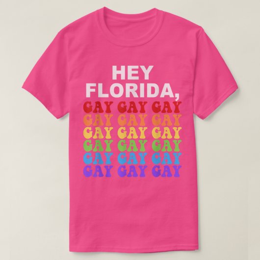 T-shirt Hey Florida Dites Gay Night LGBTQ Rainbow Pride (Design devant)