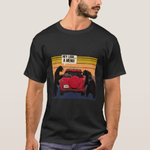 T-shirt Hey Regardez Un Menu Camping Camper Retro Vintage