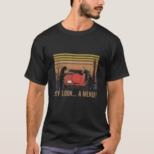 T-shirt Hey Regardez Un Menu Drôle Camping Ours Vintage Es