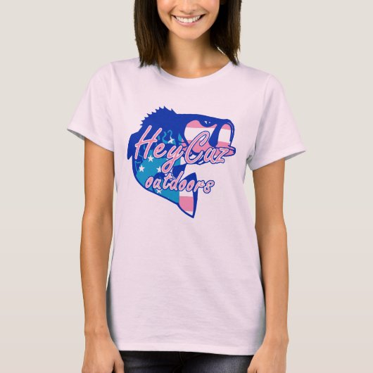 T-shirt HeyCuz Outdoors Logo Version rose (Devant)