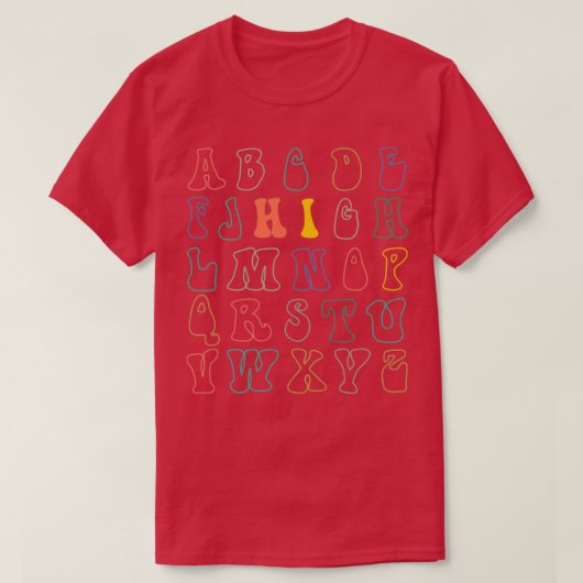 T-shirt Hi Alphabet Retour À L'École Enseignants Funny Pré (Design devant)
