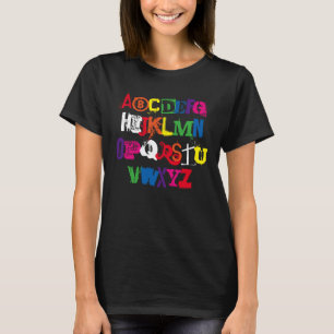 T-shirt Hi Cutie Alphabet Funny Rainbow Typographie