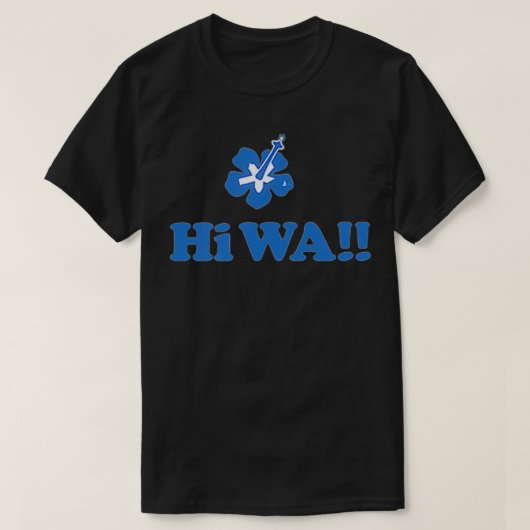 T-shirt HI WA Space Needle & Seattle Skyline Washington S (Design devant)