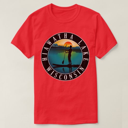 T-shirt Hiawatha Lake Wisconsin Paddleboard (Design devant)