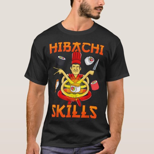 T-shirt Hibachi Compétences Teppanyaki Grill Chef Cuisine  (Devant)