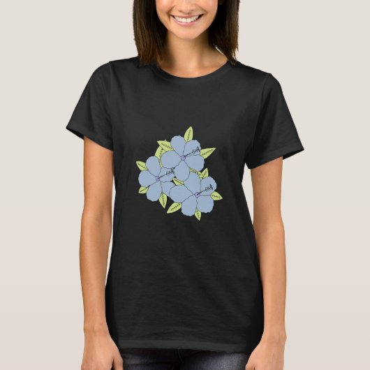 T-shirt Hibiscus bleu (Devant)