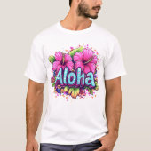 T-shirt Hibiscus d'Aloha coloré (Devant)