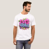 T-shirt Hibiscus d'Aloha coloré (Devant entier)