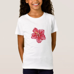 T-Shirt Hibiscus & dentelle RED