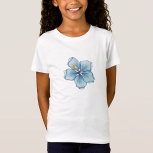 T-Shirt Hibiscus & dentelle TURQUOISE