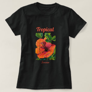 T-shirt Hibiscus d'oranger tropical d'été