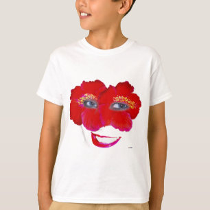 T-shirt Hibiscus face avec sourire - Rouge