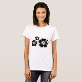 T-shirt Hibiscus gris noir (Devant entier)