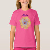T-shirt Hibiscus Hawaïen de Lilac rose jaune (Devant)