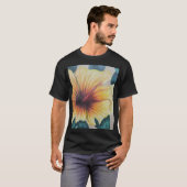 T-shirt Hibiscus jaune horloge (Devant entier)
