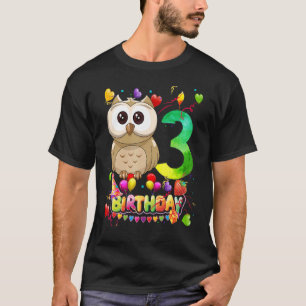 T-shirt Hibou 3 ans Enfants 3e hibou Anniversaire