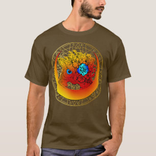 T-shirt hibou avec lune croissant et géométrie sacrée