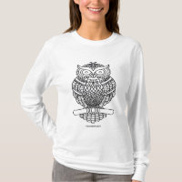 Hibou (blanc) - Chemise pour femmes à manches long