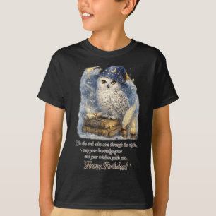 T-shirt Hibou Blanc Joyeux Anniversaire Avec Sagesse Et Co