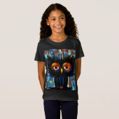 T-shirt hibou brillant et sage (Devant entier)