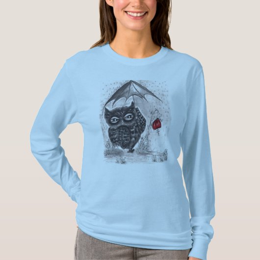 T-shirt Hibou dans une tempête de pluie (Devant)