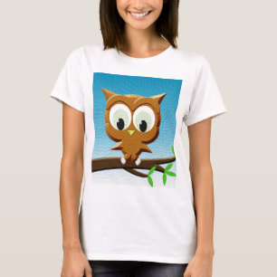 T-shirt Hibou de bande dessinée sur papier journal
