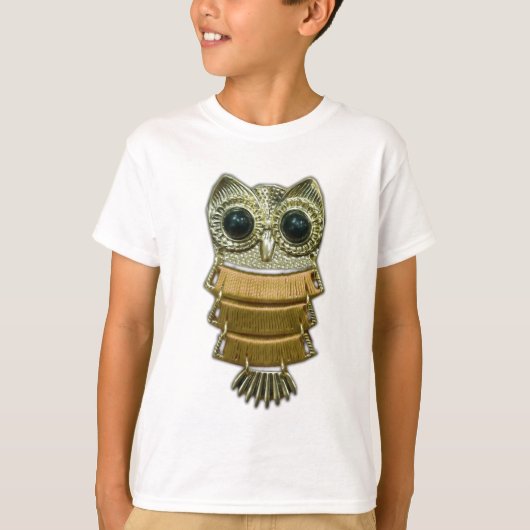 T-shirt Hibou de bijou d'or (Devant)