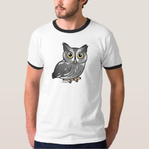 T-shirt Hibou de cri strident oriental (phase grise)