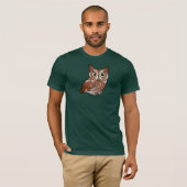 T-shirt Hibou de cri strident oriental (phase rouge) (Devant entier)