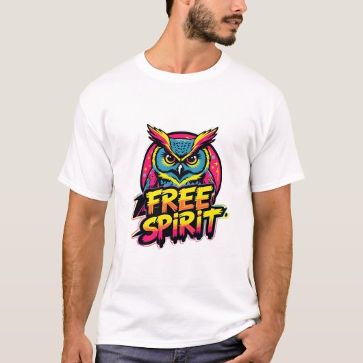 T-shirt Hibou de l'esprit libre (Devant)