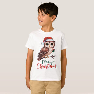 T-shirt Hibou de Noël - Design Festif Merry Christmas