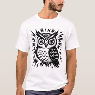 T-shirt Hibou Électrique Haute Énergie Vector Oiseau & Fou
