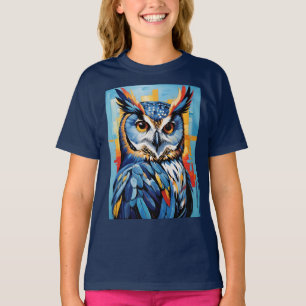 T-shirt Hibou en denim bleu