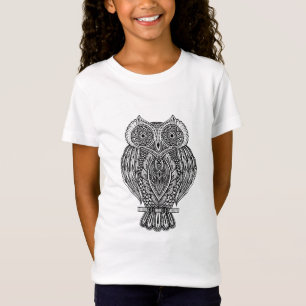 T-Shirt Hibou fleuri tiré par la main inspiré