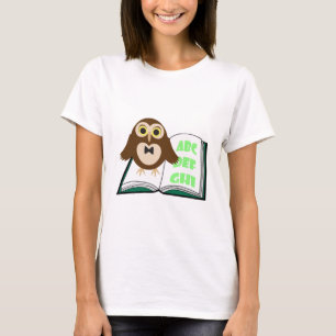 T-shirt Hibou mignon frais avec le livre d'alphabet de