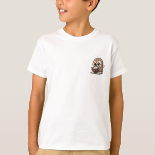 T-shirt Hibou studieux lisant un livre pour enfants