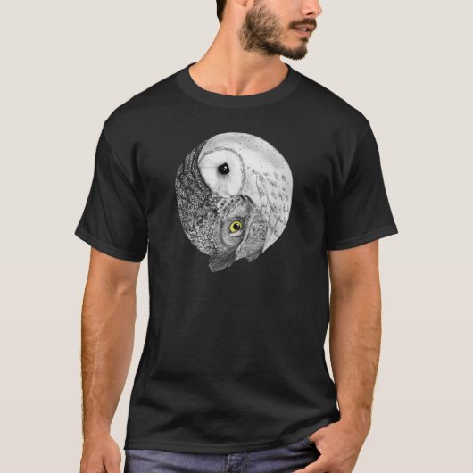 T-shirt Hiboux de Yin Yang (Devant)