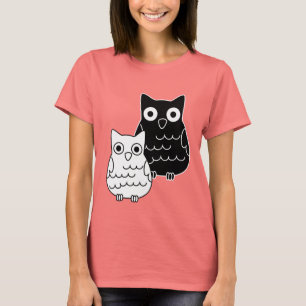 T-shirt Hiboux noirs et blancs