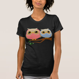 T-shirt Hiboux roses et bleus