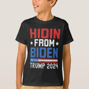 T-shirt Hidin De Biden Enfants Hommes Trump 2024 Drôle Ant